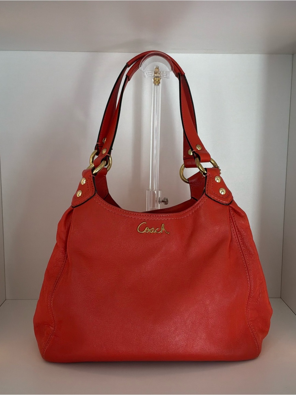 Coach Park Lexi Leather Shoulder Bag with Gold Hardware. COA included.